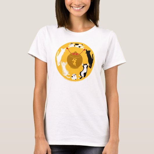 T-SHIRT 御守六猫 Tシャツ レディース (Devant)