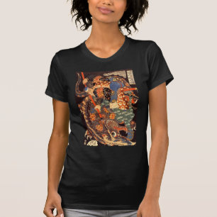T-shirt 怪 物 と 闘 う 武 蔵, Musashi combat les monstres, Kuniyo