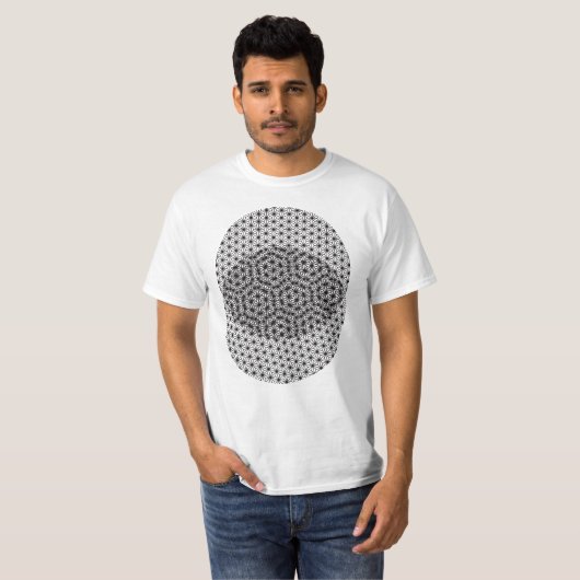 T-SHIRT 日本伝統文様 麻の葉 モアレ現象 019 (Devant entier)
