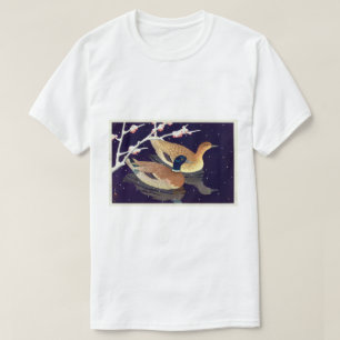 T-shirt 真 鴨, Canards Mallard, Hasui Kawase, Coupe de bois