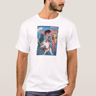 T-shirt 金 太 郎 動 物, 国 と Kintaro & Animaux, Kuniyoshi, Ukiyo