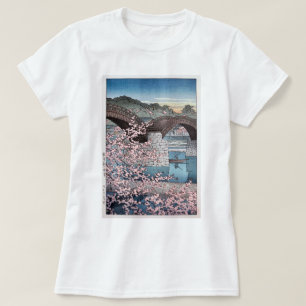 T-shirt 錦 帯 橋 春 宵, Printemps au Pont Kintai, Hasui Kawase