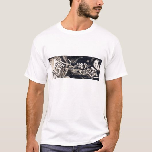 T-shirt 雲 龍 図, 曾 我 白 Dragon avec Cloud, Sumi-e (Devant)