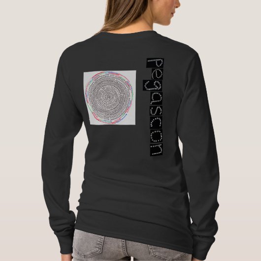 T-SHIRT 黒地に「縁結曼荼羅」 Tシャツ (Dos)
