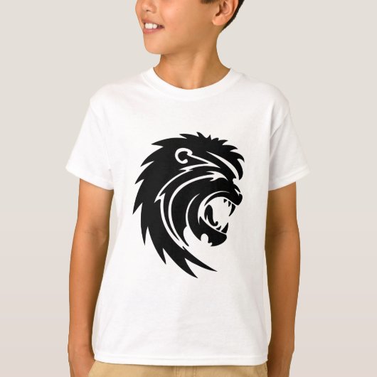 T-shirt 007-lion3111906 ROARING LION BLACK WHITE TATTOO (Devant)