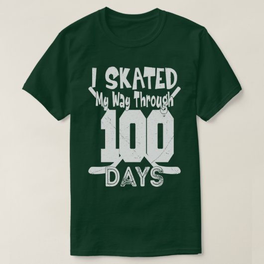 T-shirt 00 Jours D'École J'Ai Patiné Mon Chemin À Travers  (Design devant)
