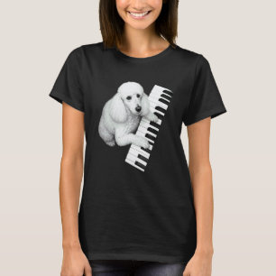 T-shirt 01 Caniche jouant du piano Amoureux de chien piani