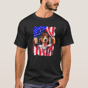 T-shirt 01 Chien Beagle 4 Juillet Drapeau Us Caniche Patri