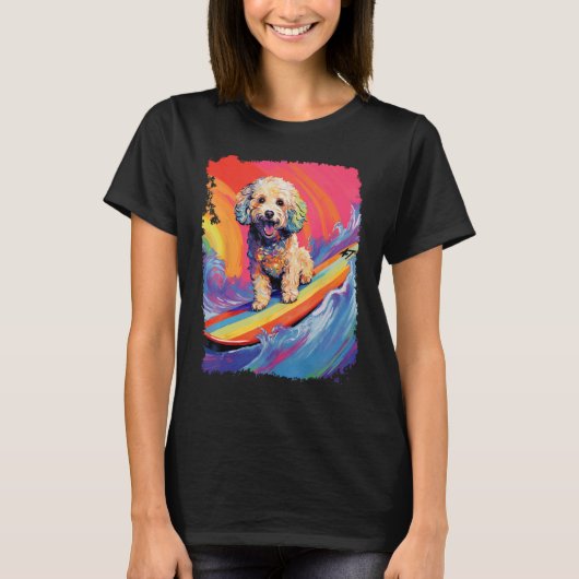 T-shirt 01 chien de surf Caniche (Devant)