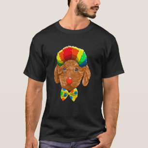 T-shirt 01 Clown Chien Caniche Brun Cirque