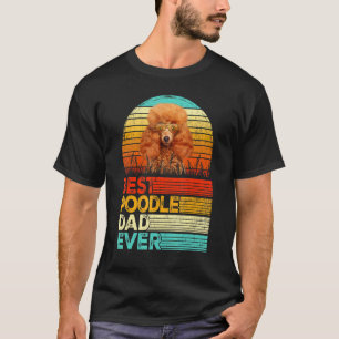 T-shirt 01 Hommes Rétro Vintage Meilleur Père Caniche Ever