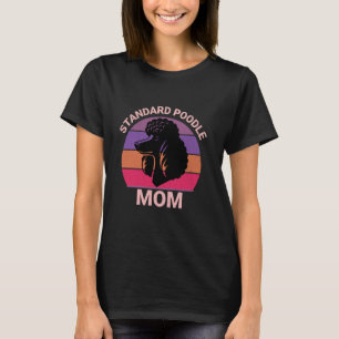 T-shirt 01 Maman Caniche Standard Noir Coucher de Soleil R