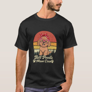 T-shirt 01 Meilleure maman de caniche jouet rouge Vintage