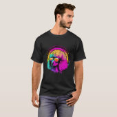 T-shirt 01 Retro Caniche Nuits Synthwave (Devant entier)
