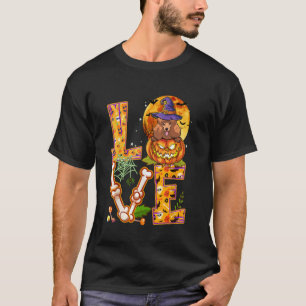 T-shirt 01 Sorcière de citrouille de caniche d'amour Hallo