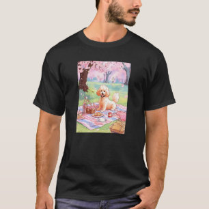 T-shirt 01 Toy Poodle Cerisier à Fleurs Drôle de Chien Piq