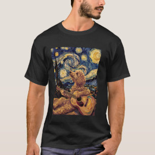 T-shirt 01 Un caniche peignant jouant de la guitare acoust