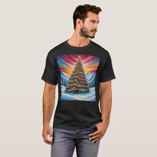 T-shirt 04 - Enchantant hiver Wonderland sapin de Noël (Devant entier)