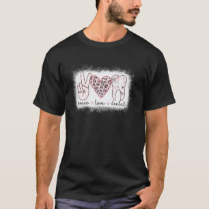 T-shirt 0 Amour de la dentisterie léopard blanchi cœur den