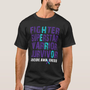 T-shirt 0 Combattant Survivant Sensibilisation au suicide