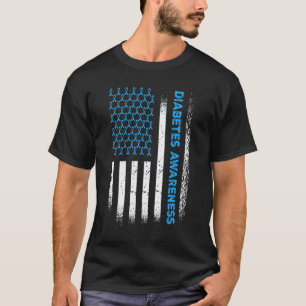 T-shirt 0 Drapeau américain de sensibilisation au diabète
