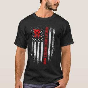T-shirt 0 Drapeau Américain Vintage Meilleur Dentiste Du M