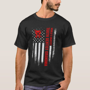 T-shirt 0 Drapeau Américain Vintage Monde S Dent Dentaire