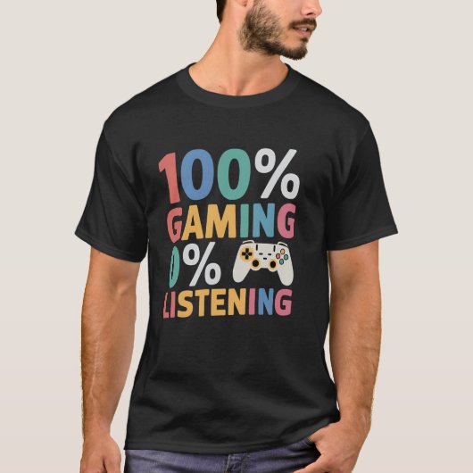 T-shirt 0 Écouter 100 Jeu amusant Joueur vidéo Amour (Devant)