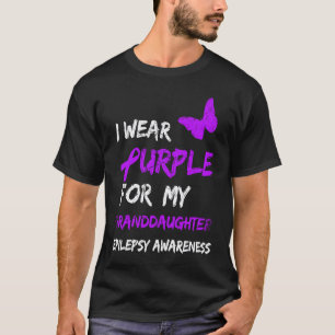 T-shirt 0 Épilepsie Je Porte Du Violet Pour Ma Petite-Fill