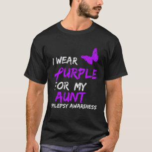 T-shirt 0 Épilepsie Je Porte Du Violet Pour Ma Tante Ruban