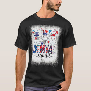 T-shirt 0 Équipe Dentaire Décolorée 4 Juillet Patriotique