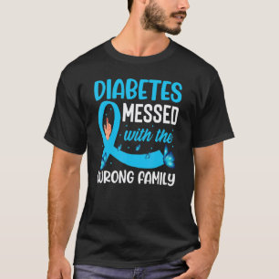 T-shirt 0 Famille de guerriers contre le diabète Ruban bl