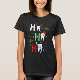 T-shirt 0 Ho Ho Ho Santa Noël Drôle de Dents Dentiste Den