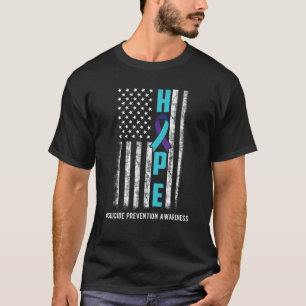 T-shirt 0 Hope Drapeau États-Unis Ruban de Sensibilisation