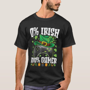 T-shirt 0 Irlandais 100 Gamer Jour de la Saint Patrick Jeu