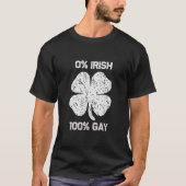 T-shirt 0 Irlandais 100 Gay Funny St. Saint Patrick's Day (Devant)