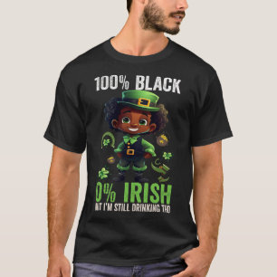 T-shirt 0% Irlandais 100% Noir -Drôle St. Patricks Day Noi
