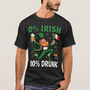 T-shirt 0% irlandais 100% père drôle boit la St-Patrick