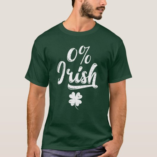 T-shirt 0% Irlandais Saint Patrick (Devant)