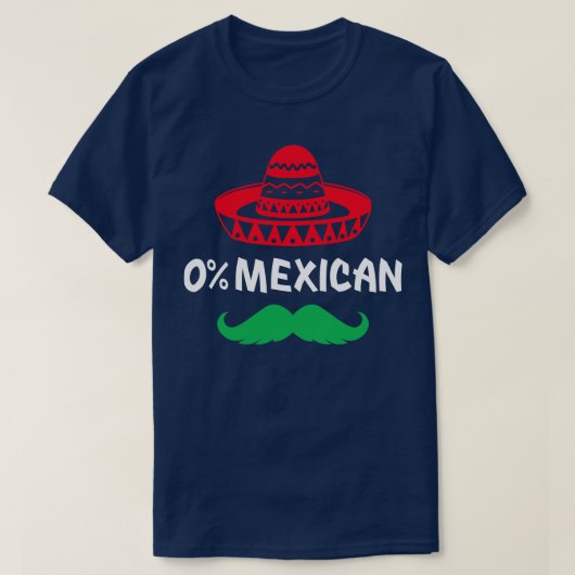 T-shirt 0 mexicain avec sombrero et moustache pour (Design devant)