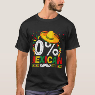 T-shirt 0% mexicain drôle cinco de mayo sombrero latino