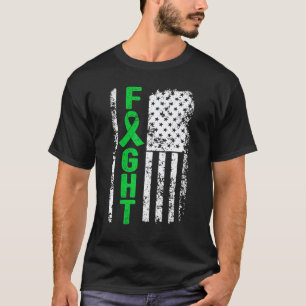 T-shirt 0 Ruban vert du drapeau américain pour la sensibil