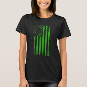 T-shirt 0 Santé Mentale Sensibilisation Drapeau Usa Vert