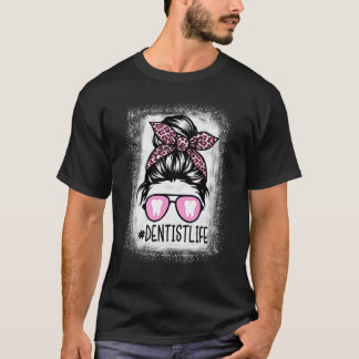 T-shirt 0 Vie de Dentiste Chignon Sale Léopard Blanchi Den