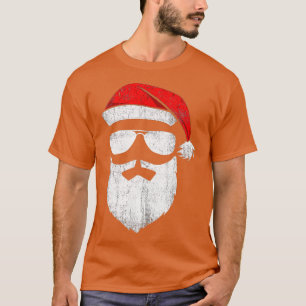 T-shirt 0Drôle Père Noël lunettes de soleil avec barbe Cas