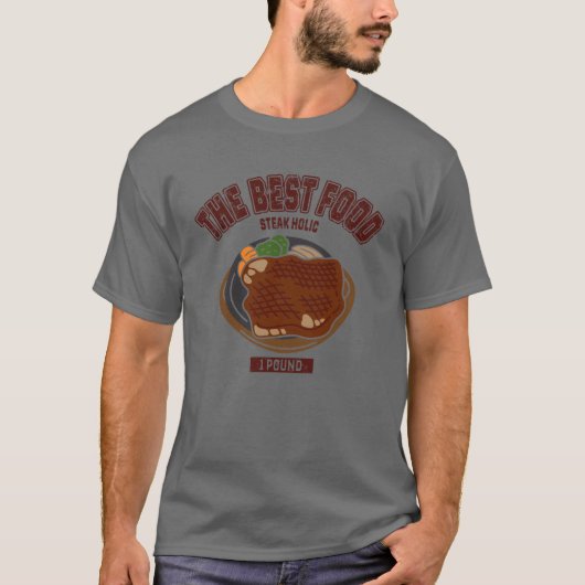 T-SHIRT 1ポンドステーキ (カレッジ風イラスト) (Devant)
