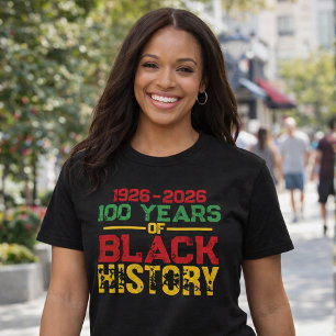 T-shirt 100 Ans de Typographie de l'Histoire des Noirs