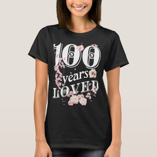 T-shirt 100 Ans Grand-mère adoré 100e Anniversaire Crew Cu (Devant)