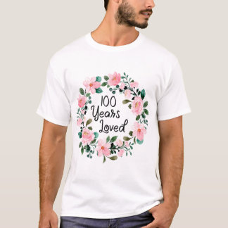 T-shirt 100 ans Hommes aimés Femmes 100 ans Cool 100e