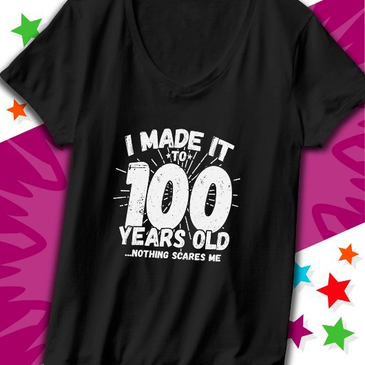 T-shirt 100 ans vieux mème sarcastique drôle 100e annivers